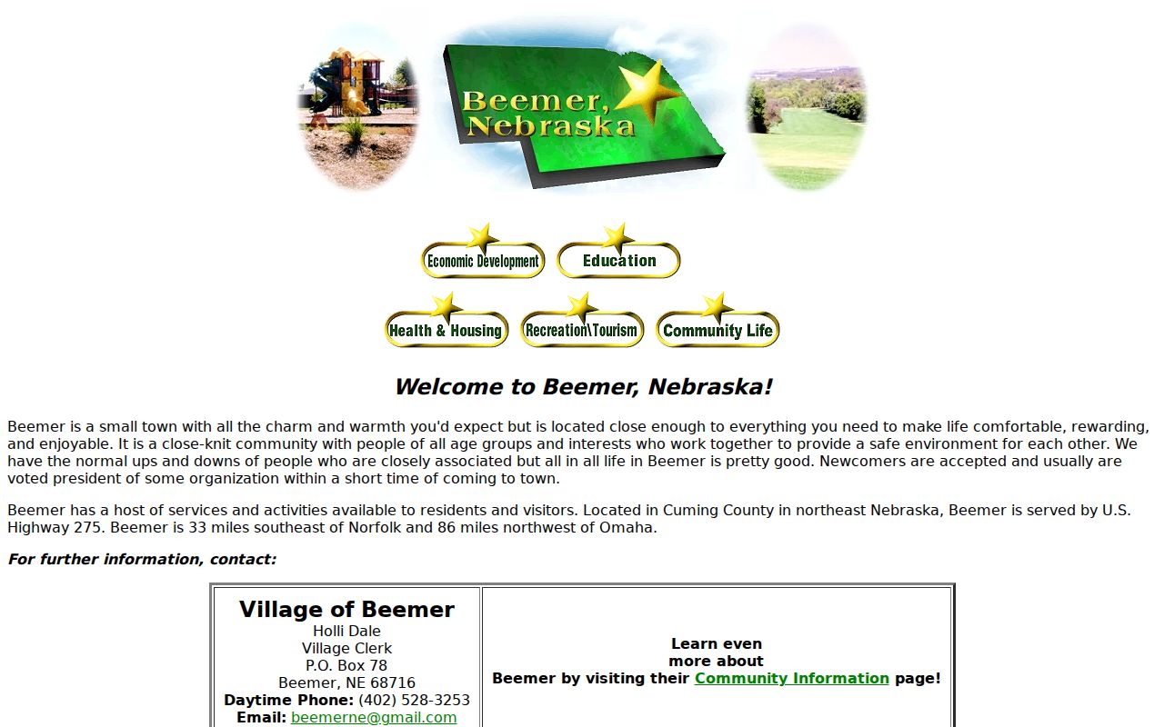 Beemer criminal records route through Cuming County village government