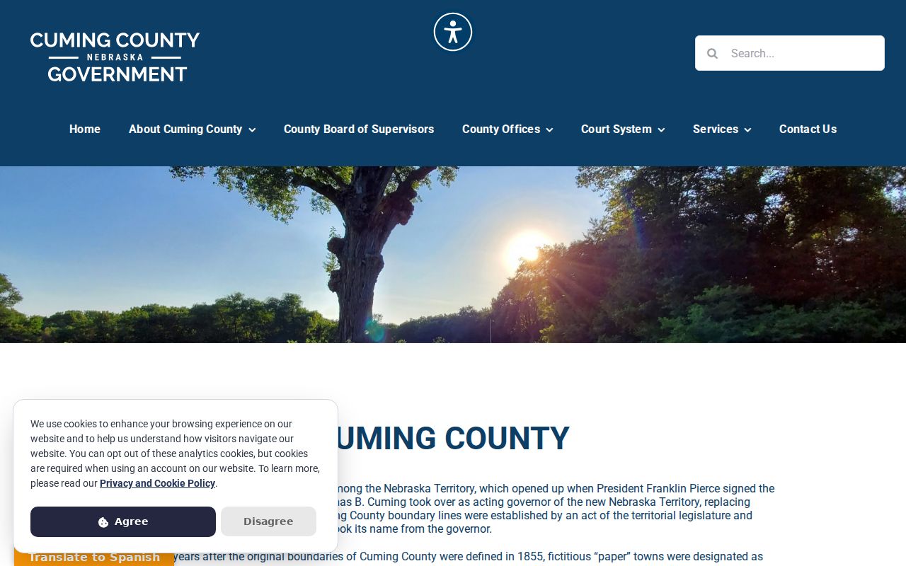 Cuming County courthouse history for criminal record searches